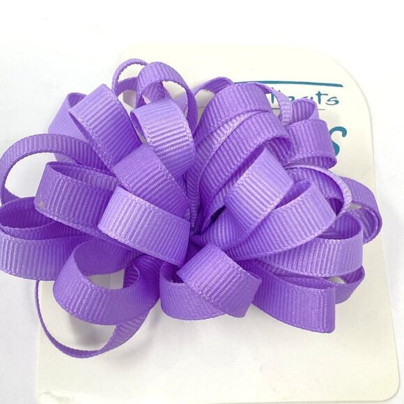 Talbots Kids Vintage Grosgrain Ribbon Lavender Loopy Puff French Barrette - Picture 2 of 8